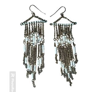 🛍️ 3 for $10 Gold dangle earrings with white beads